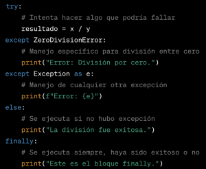 uso básico de las excepciones en Python