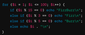 Crea un script que muestre los números del 1 al 100, pero para múltiplos de 3 imprima "Fizz", para múltiplos de 5 imprima "Buzz" y para múltiplos de ambos, "FizzBuzz"