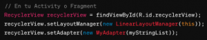 Implementa un RecyclerView para mostrar una lista de strings